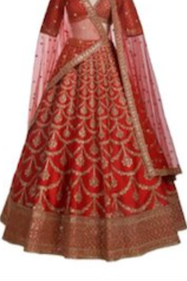 Sabyasachi red embroidered lehenga set