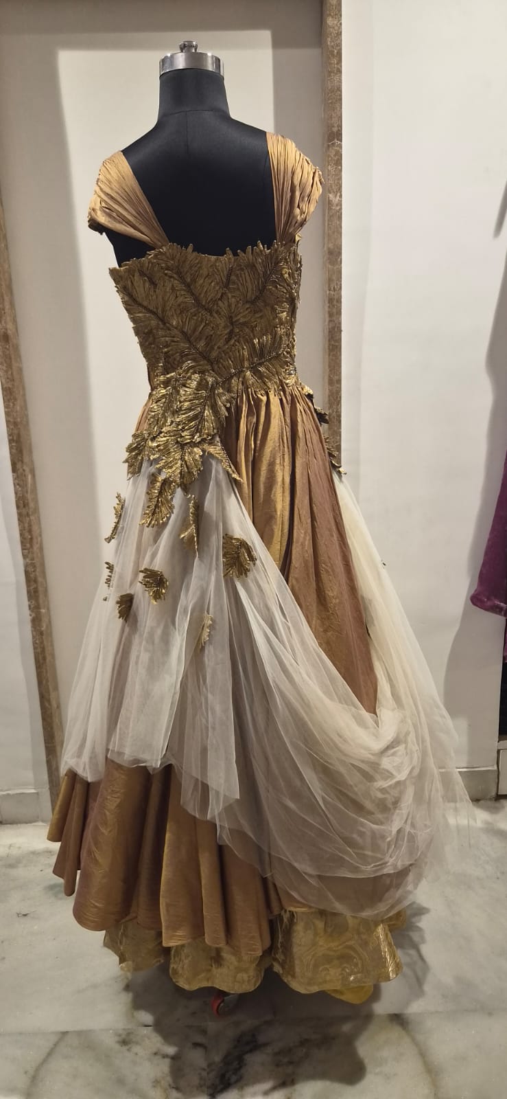 Shantanu & Nikhil Gold Embellished Gown