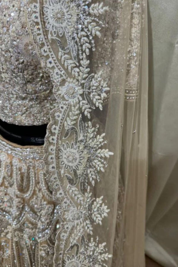 Beige Embroidered heavy lehenga set