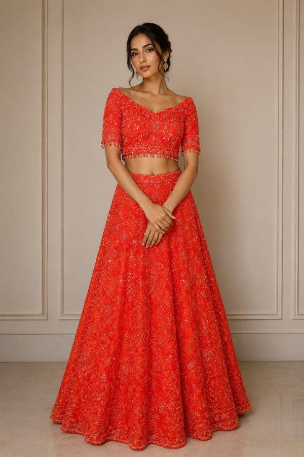 Saffron Glaze lehenga set