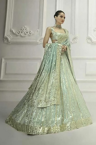 Manish Malhotra sea green lehenga set