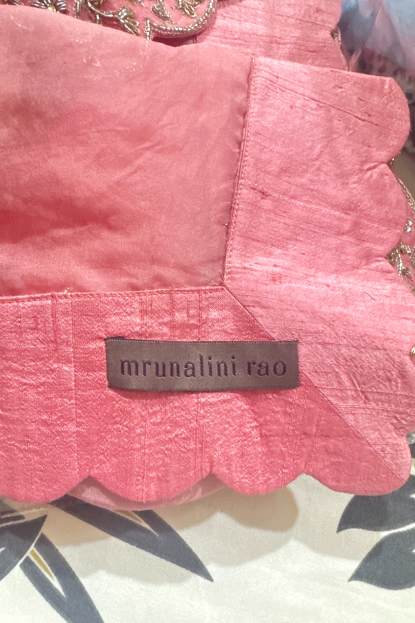 Mrunalini Rao pink raw silk zardosi lehenga set