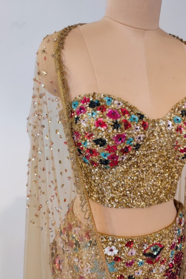 SEQUENCED FISH CUT LEHENGA SET