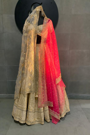 Seema gujral beige mirror work lehenga