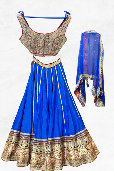 Tarun tahiliani Blue printed zardosi lehenga