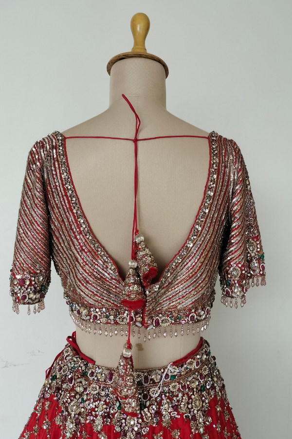 Red Embroidery Lehenga set