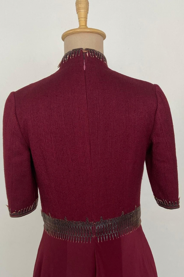 Burgundy heritage anarkali gown