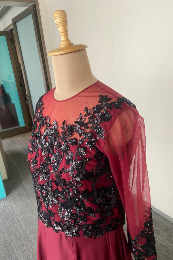Neeta Lulla Burgundy Embellished Gown