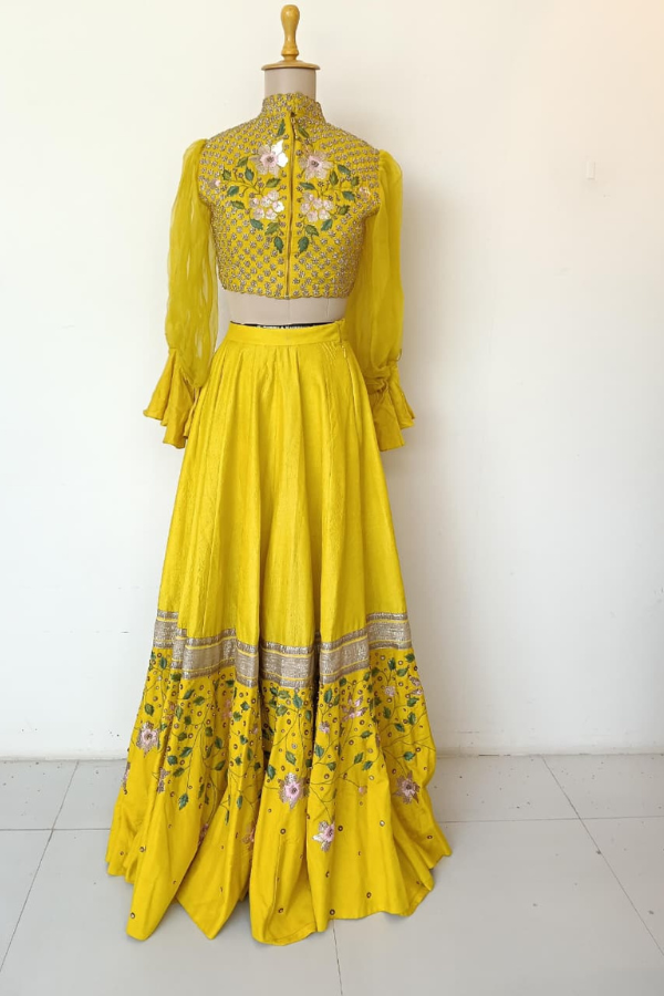 Yellow Floral lehenga set