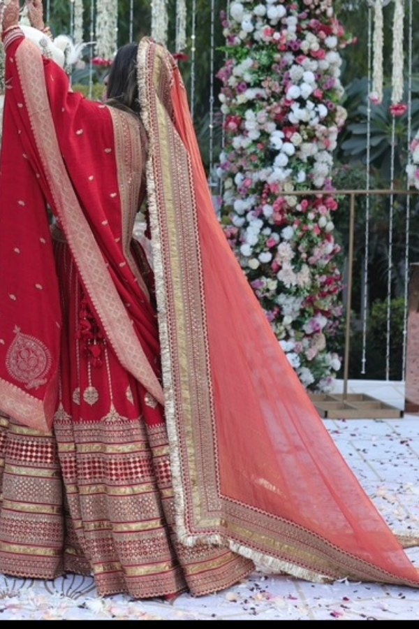 Sabyasachi red bridal lehenga
