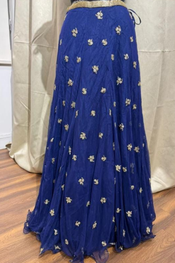 Blue Embroidered lehenga set
