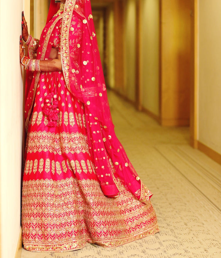 Sabyasachi Red Bridal Lehenga Set