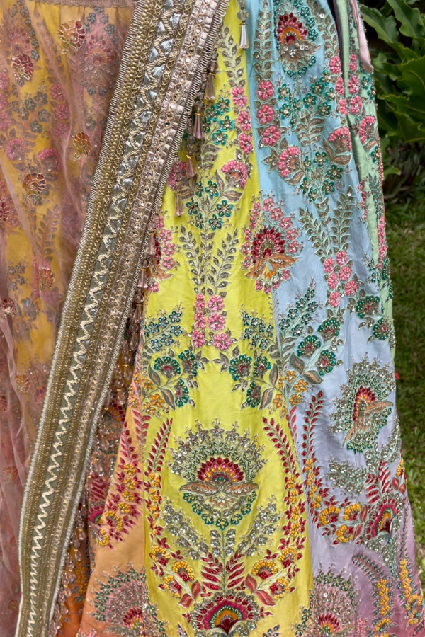 Tarun Tahiliani Multicolour Embroidered Lehenga Set