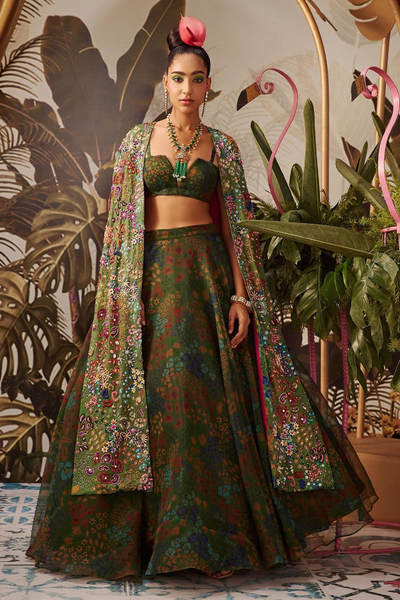Payal Zinal Embroidered Cape And Skirt Set