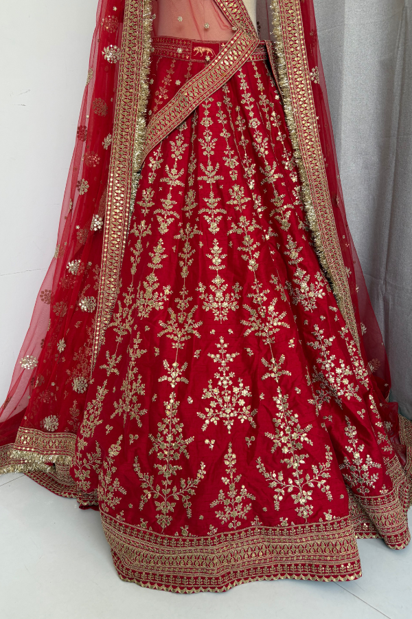 Red Zardosi Bridal Lehenga set