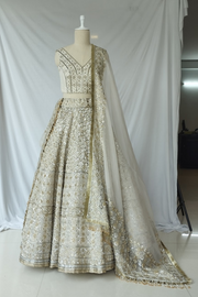 Manish malhotra Ivory Organza Lehenga