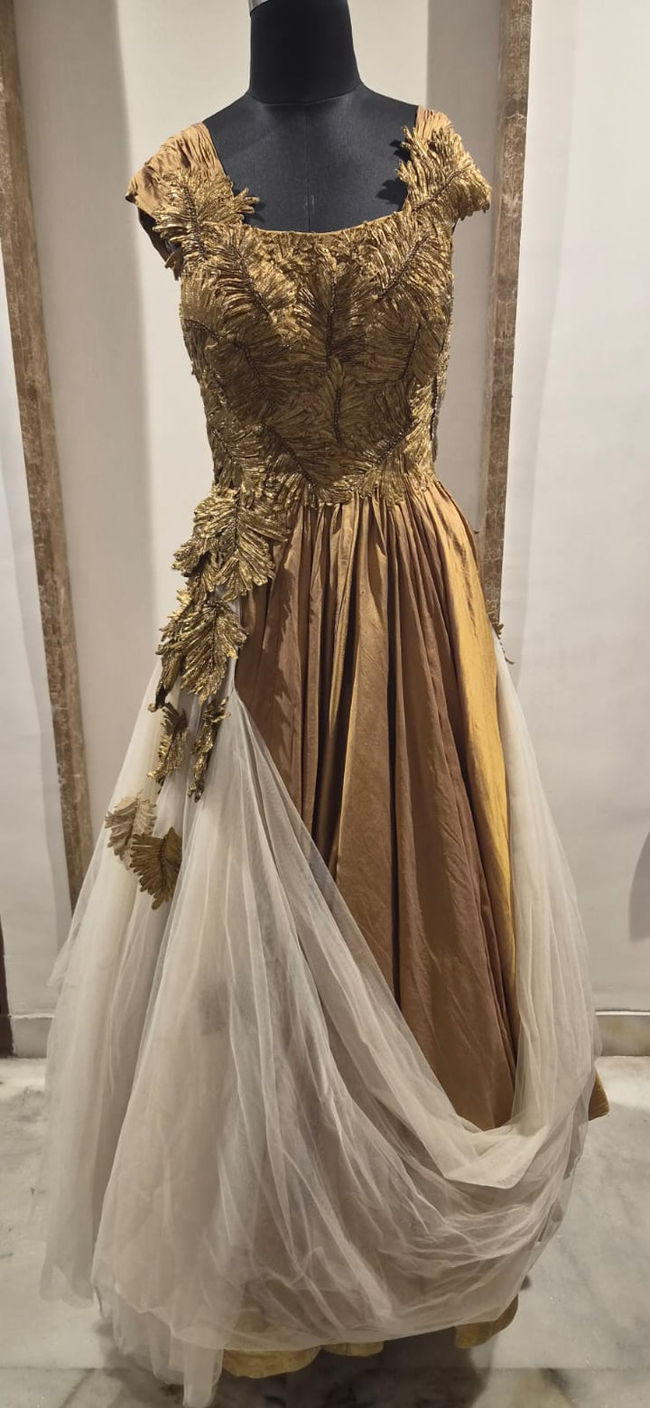 Shantanu & Nikhil Gold Embellished Gown
