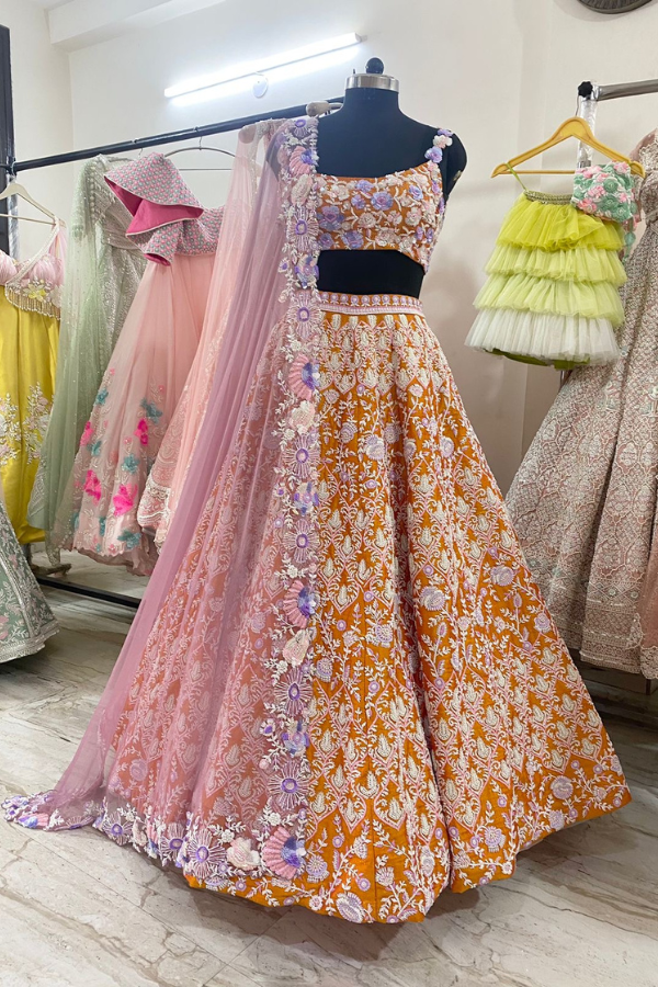 Rianta's Marigold embroidered lehenga set