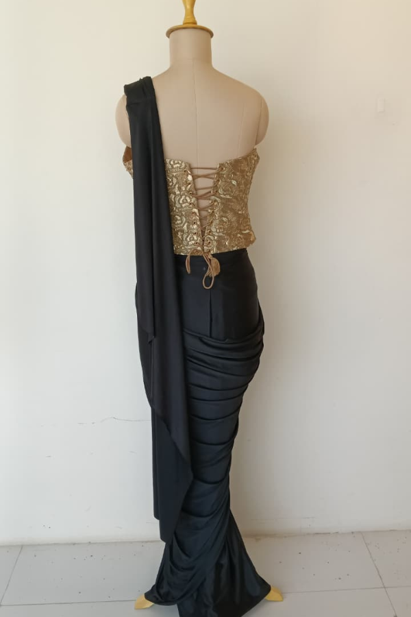 Gold Brocade Corset saree