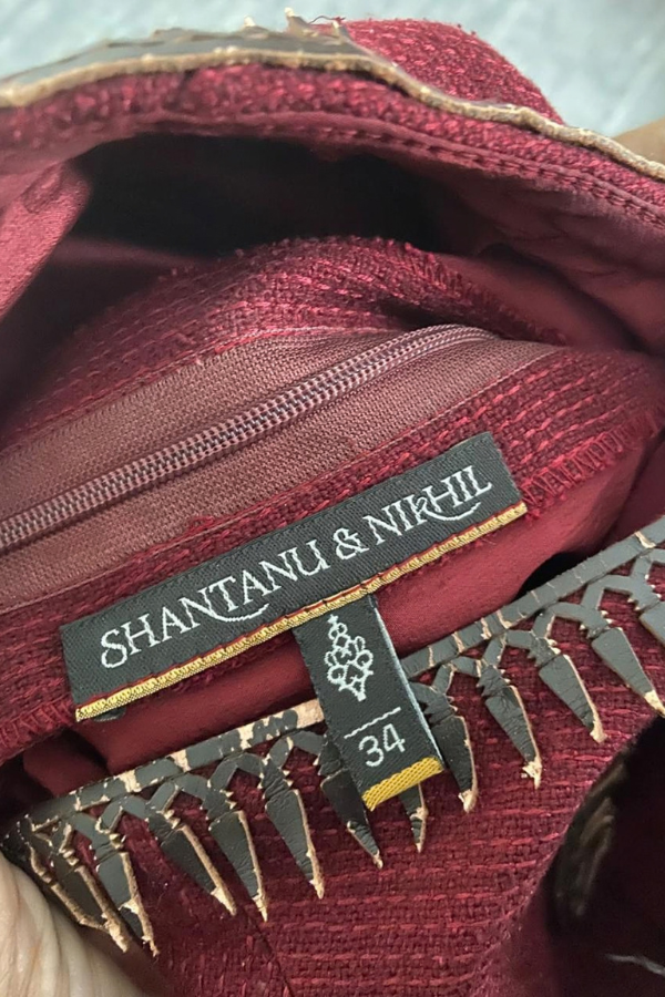 Burgundy heritage anarkali gown
