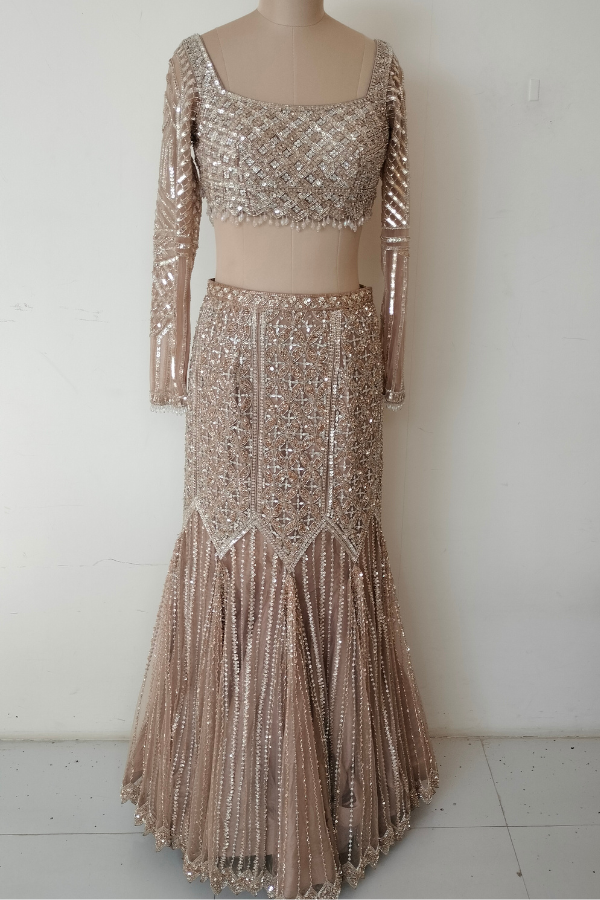 Sequin Fish-Cut Lehenga set