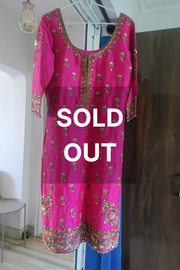 Manish Malhotra pink kurta with blue dupatta