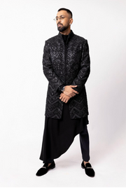 Shantanu and nikhil black sherwani