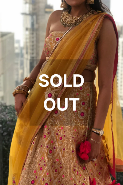 Shyam Narayan Prasad embroidered Yellow lehenga