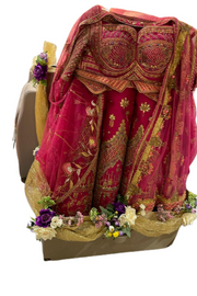 SULAKSHANA MONGA Red bridal kalidar lehenga set