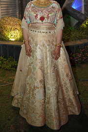 Gazal Gupta ivory banarasi lehenga