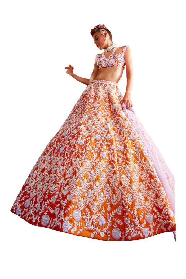 Rianta's Marigold embroidered lehenga set