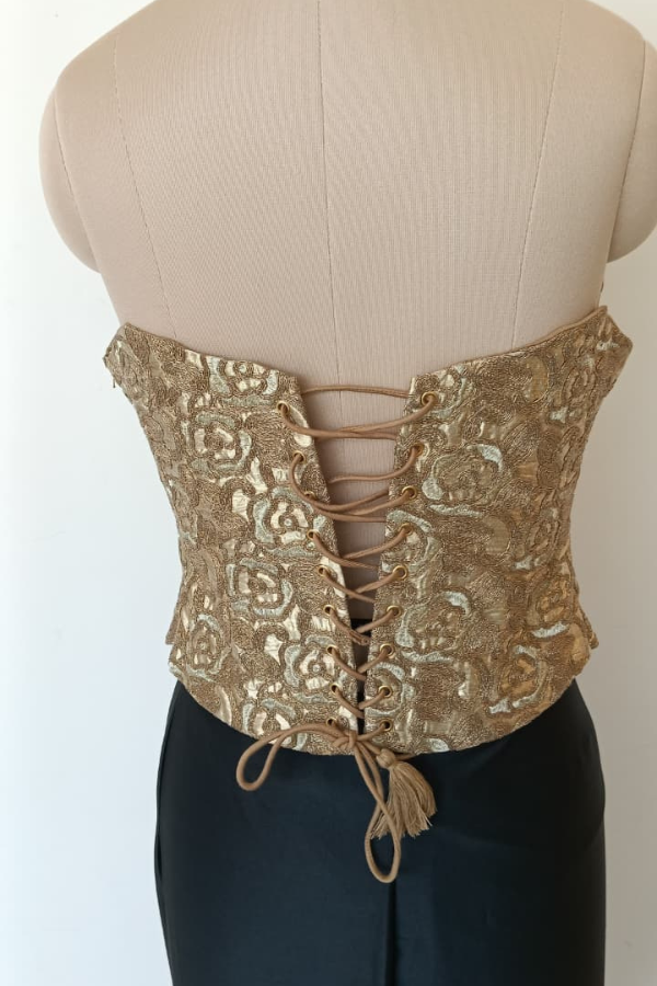 Gold Brocade Corset saree