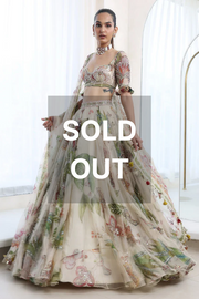 Mahima mahajan ivory organza lehenga