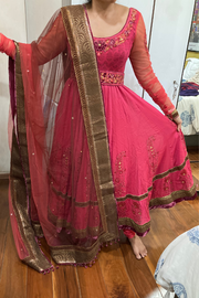 Tarun Tahilani fuchsia anarkali set