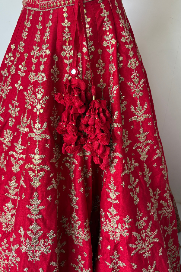 Red Zardosi Bridal Lehenga set