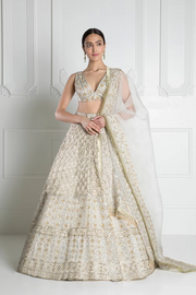 Manish malhotra Ivory Organza Lehenga