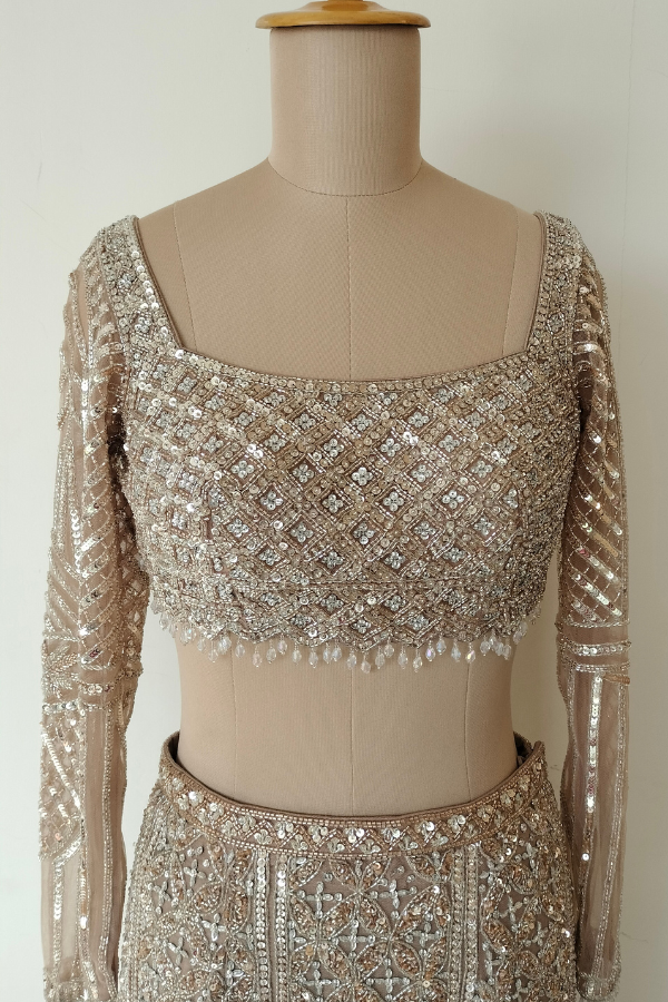 Sequin Fish-Cut Lehenga set