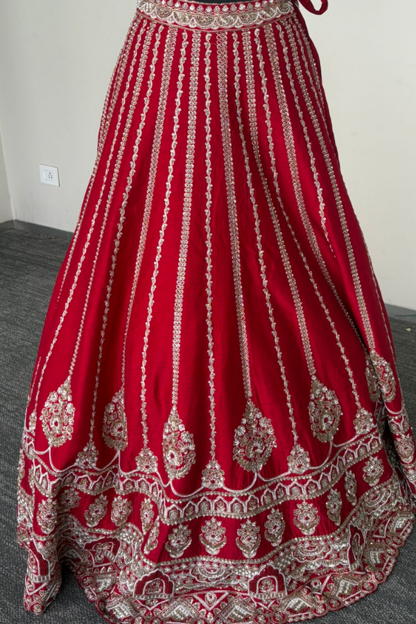 KALKI FASHION CRIMSON RED BRIDAL LEHENGA SET
