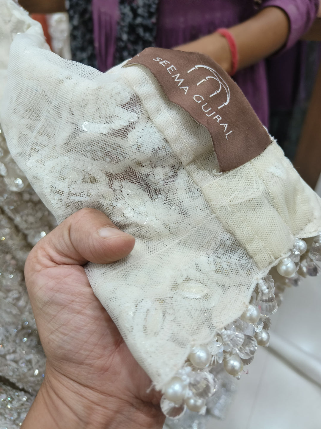Seema Gujral Ivory Embellished Bridal Lehenga Set