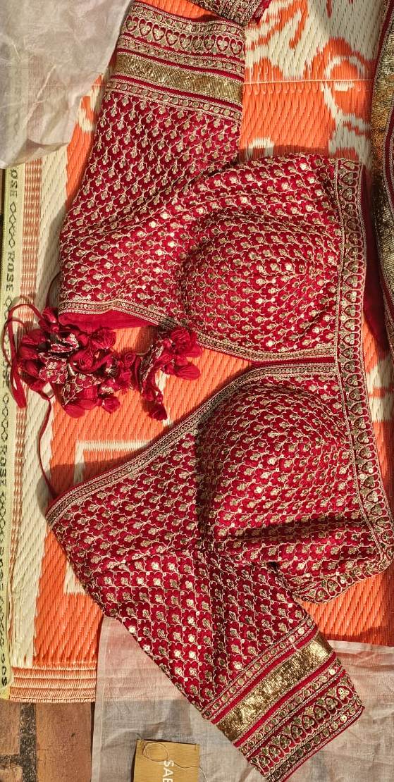 Sabyasachi Red & Gold Banarasi Lehenga Set