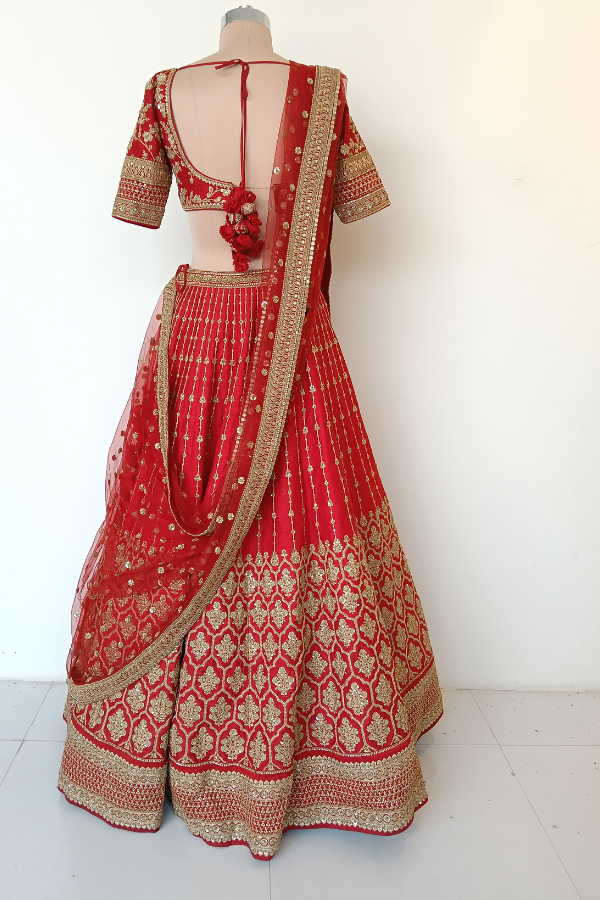 Red Embroidered lehenga set