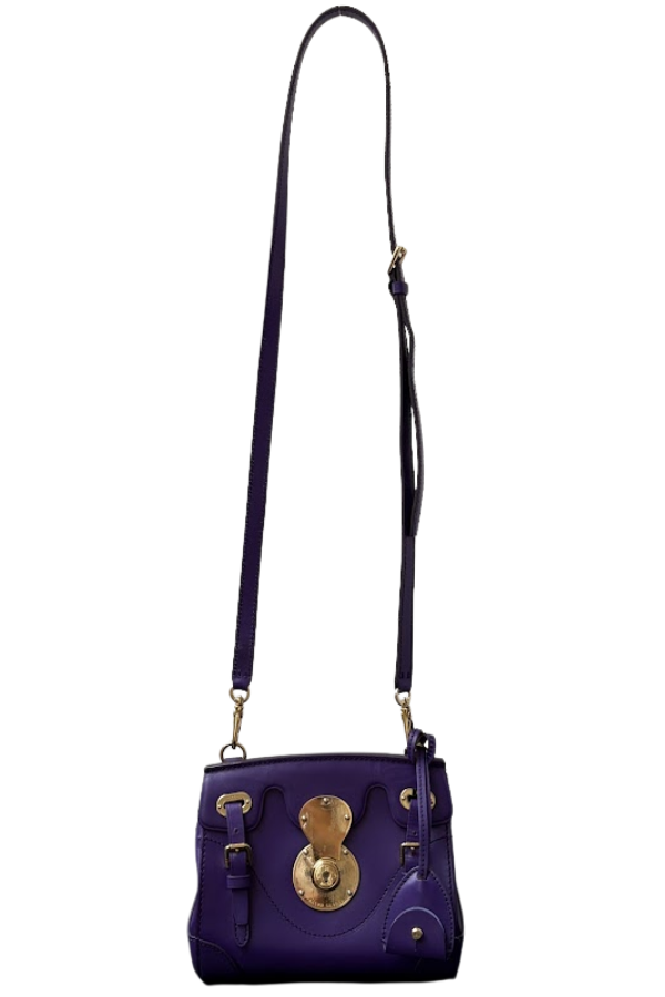 Ralph Lauren Purple Leather Ricky Crossbody Bag
