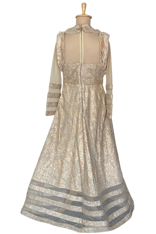 Shantanu & Nikhil Beige Embellished Gown