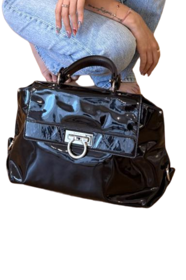 Salvatore Ferragamo Sofia Patent Leather Top Handle Bag