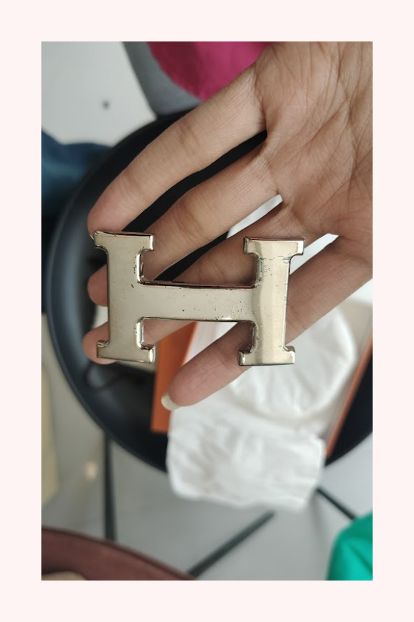Hermès Reversible H Buckle Leather Belt Size 90