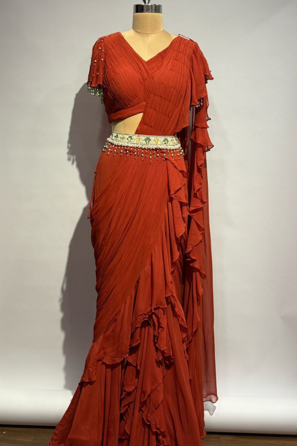 Hunky Dory By Anandita Khera Drapded Saree Set