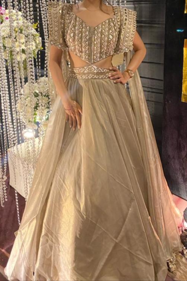 Kalki Gold Cocktail Gown