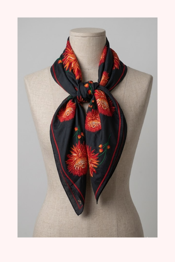 Rohit Bal Guldasta Silk Scarf