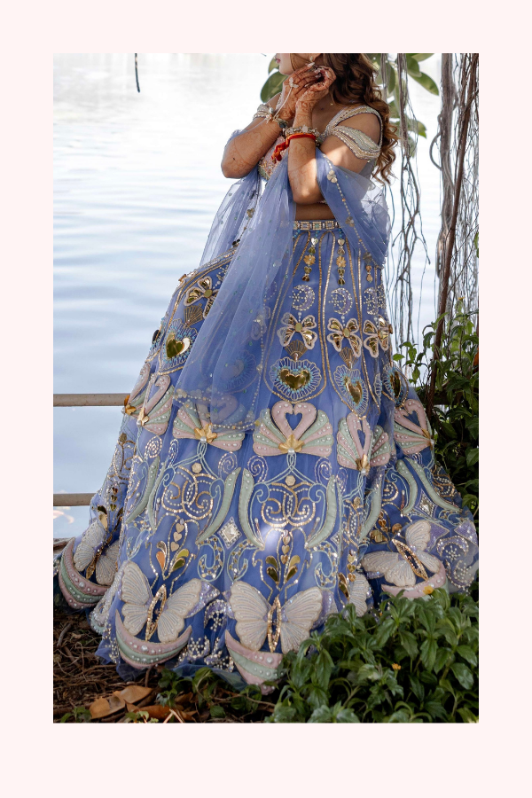 Papa Don't Preach Sequins & Crystal Embroidered Lehenga Set