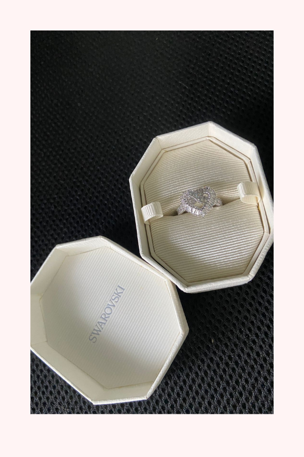 Swarovski Sparkling Cocktail Heart Ring